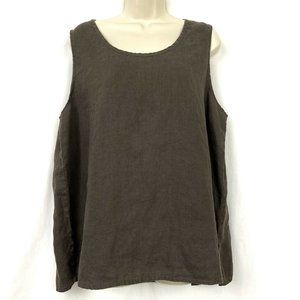 COPY - Flax Brand Linen Tank Top L Womens Brown